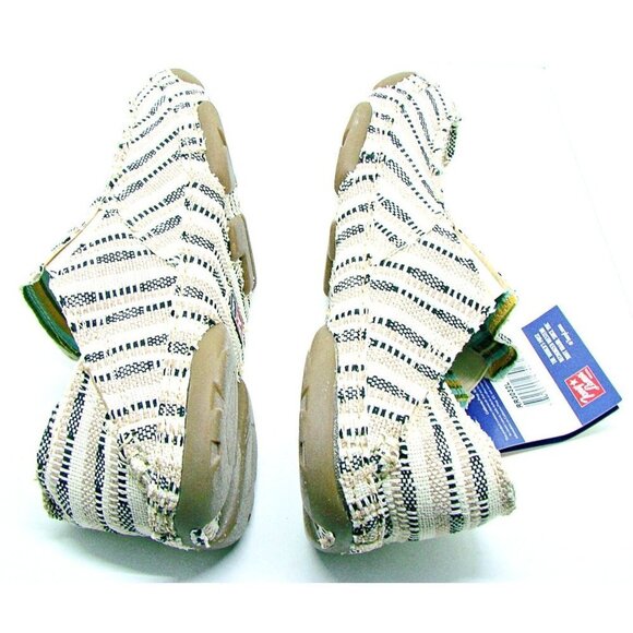 Womens Tony Lama Boots Canvas 3R Casual Slip On Shoes Tan Black Stripes 11B NWT - Picture 8 of 12